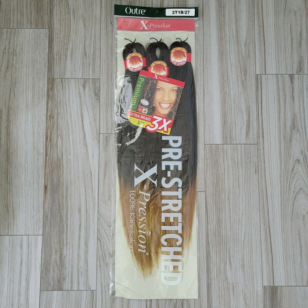 Outre 1B Braid Up 100% Kanekalon 2-Tone Pre-Stretched Braid 52” Brown 2T1B/27